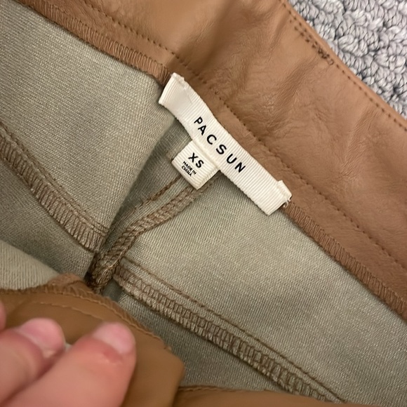 PACSUN BROWN LEATHER PANTS - Picture 5 of 5